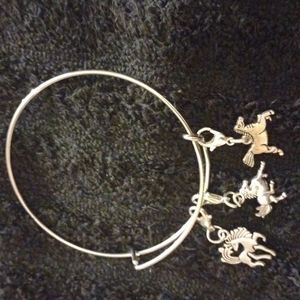 3 Horses Handmade silver charm bracelet
